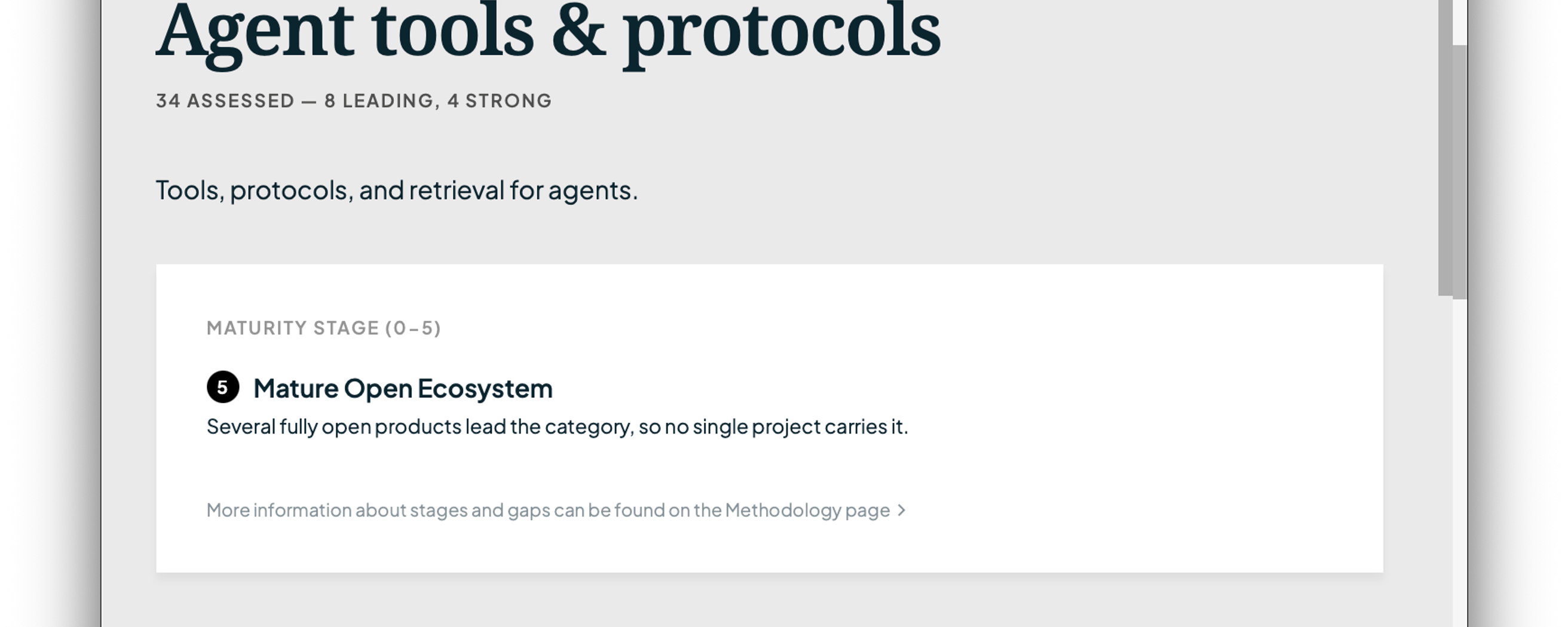 Screenshot of agent tools and protocols